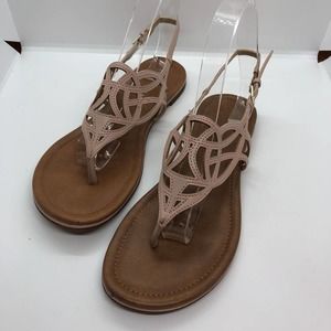 Kelly & Katie Pale Pink back strap flat sandals